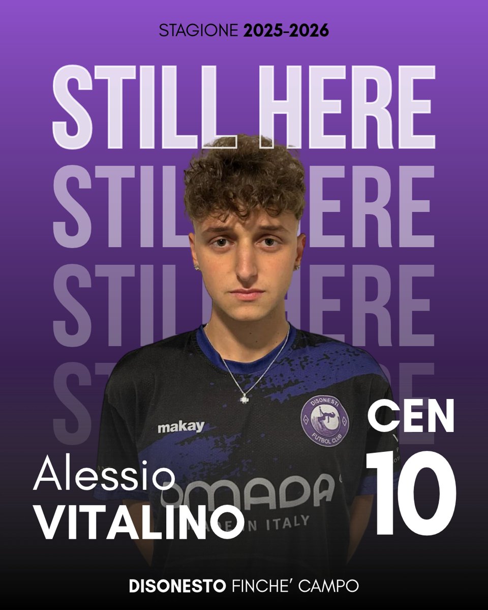 Disonesti FC player reconfirmation graphic for Alessio Vitalino