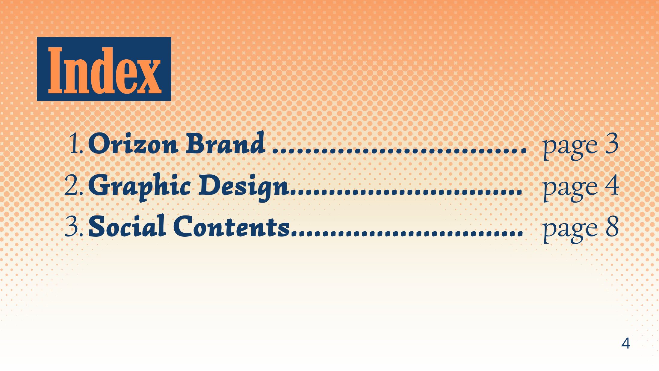 Orizon brand and social media design presentation, slide 2 of 14