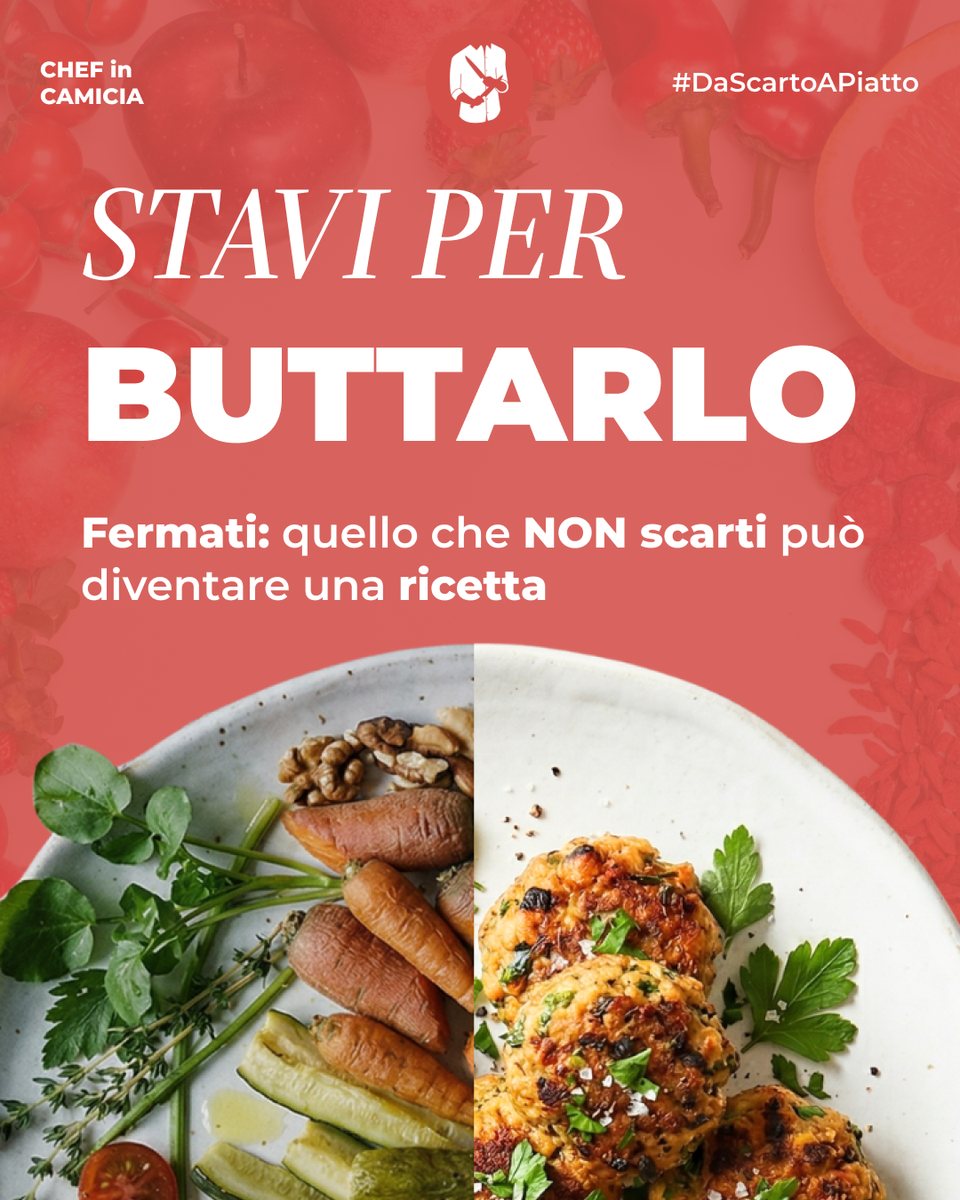 Chef in Camicia campaign opening post: STAVI PER BUTTARLO, raw leftovers next to finished meatballs