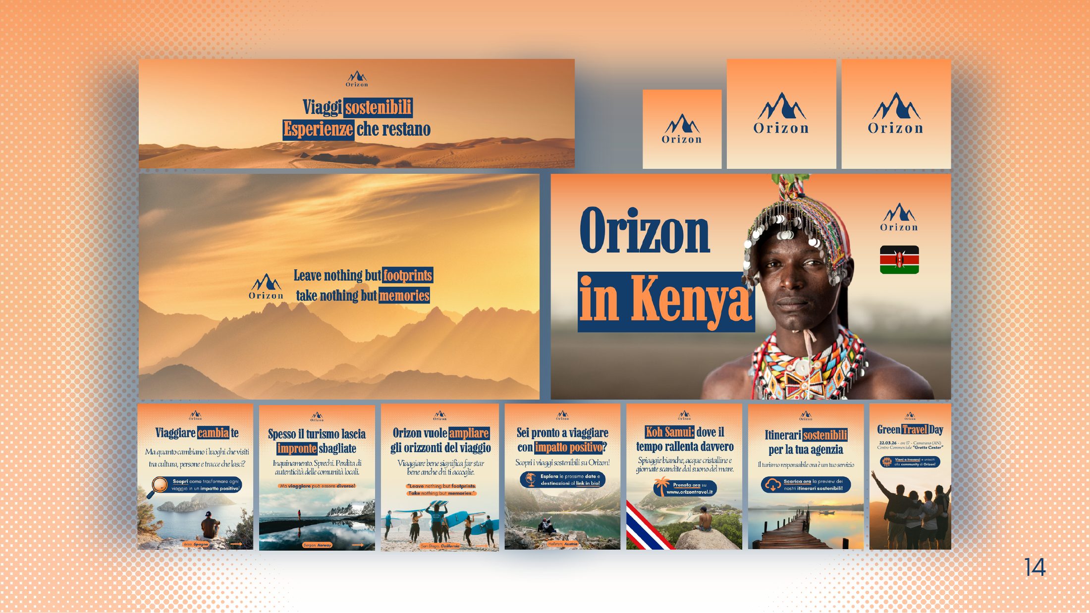 Orizon brand and social media design presentation, slide 14 of 14