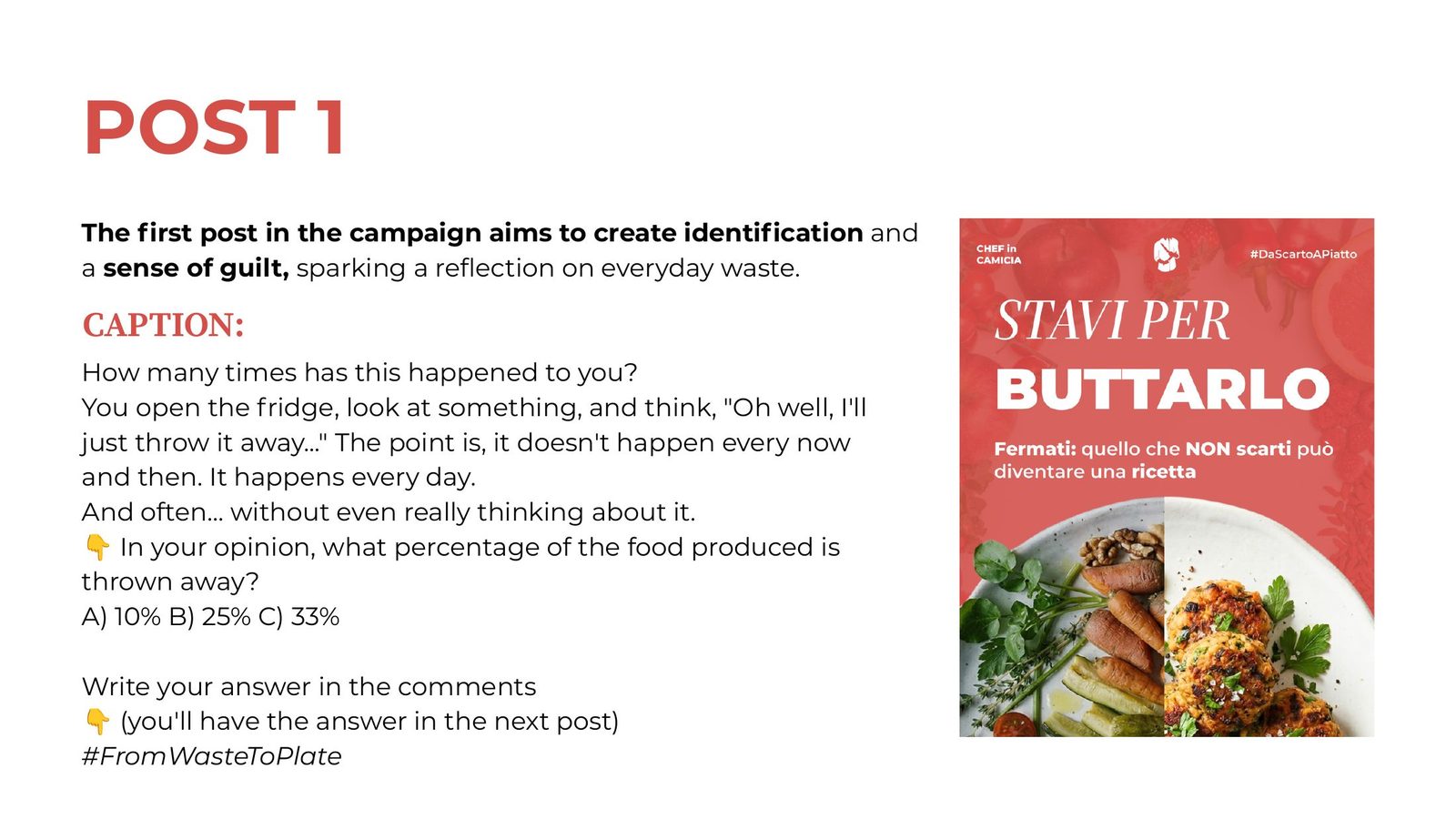Chef in Camicia social media campaign presentation, slide 11 of 21