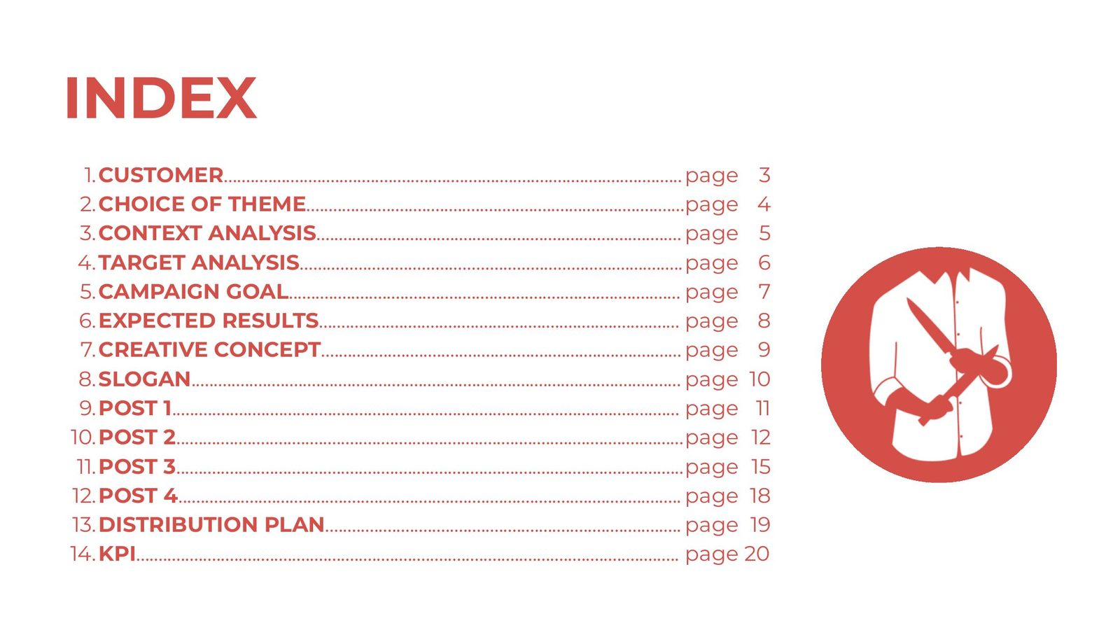 Chef in Camicia social media campaign presentation, slide 2 of 21